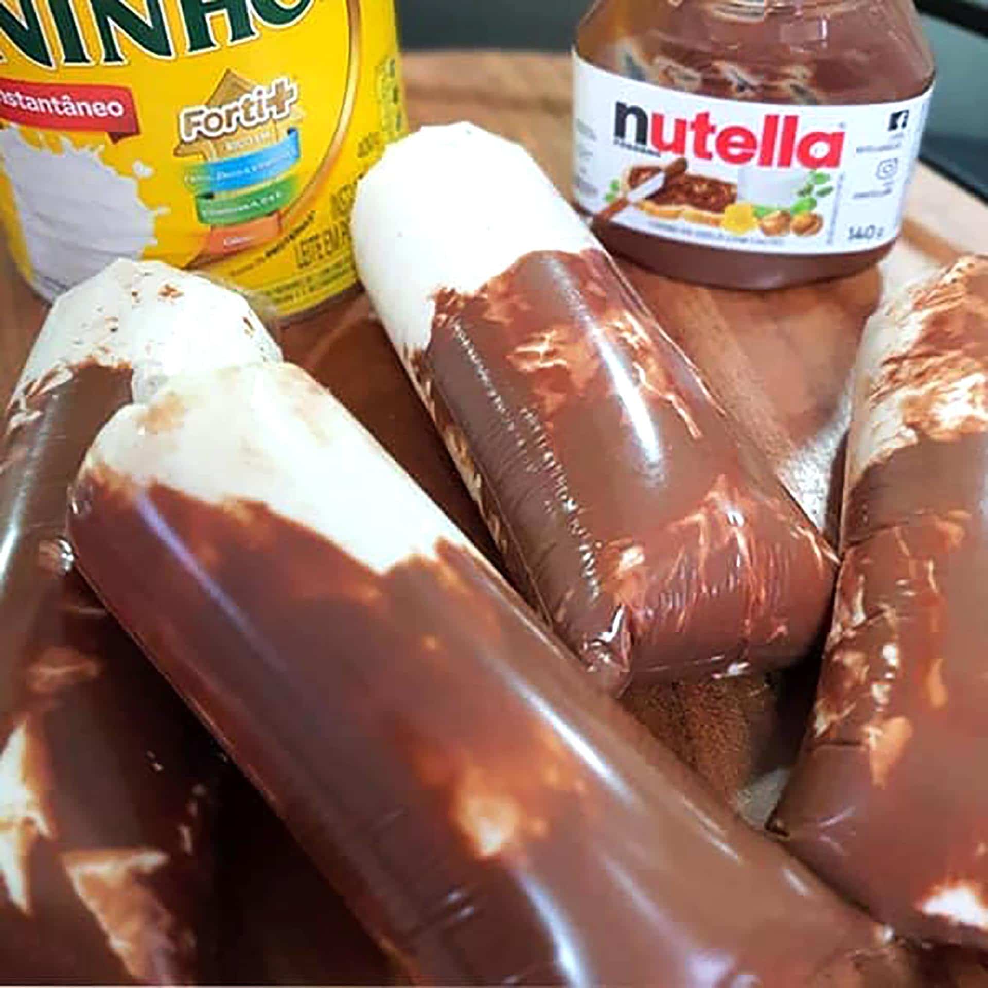 Geladinho Gourmet de Nutella com Leite Ninho