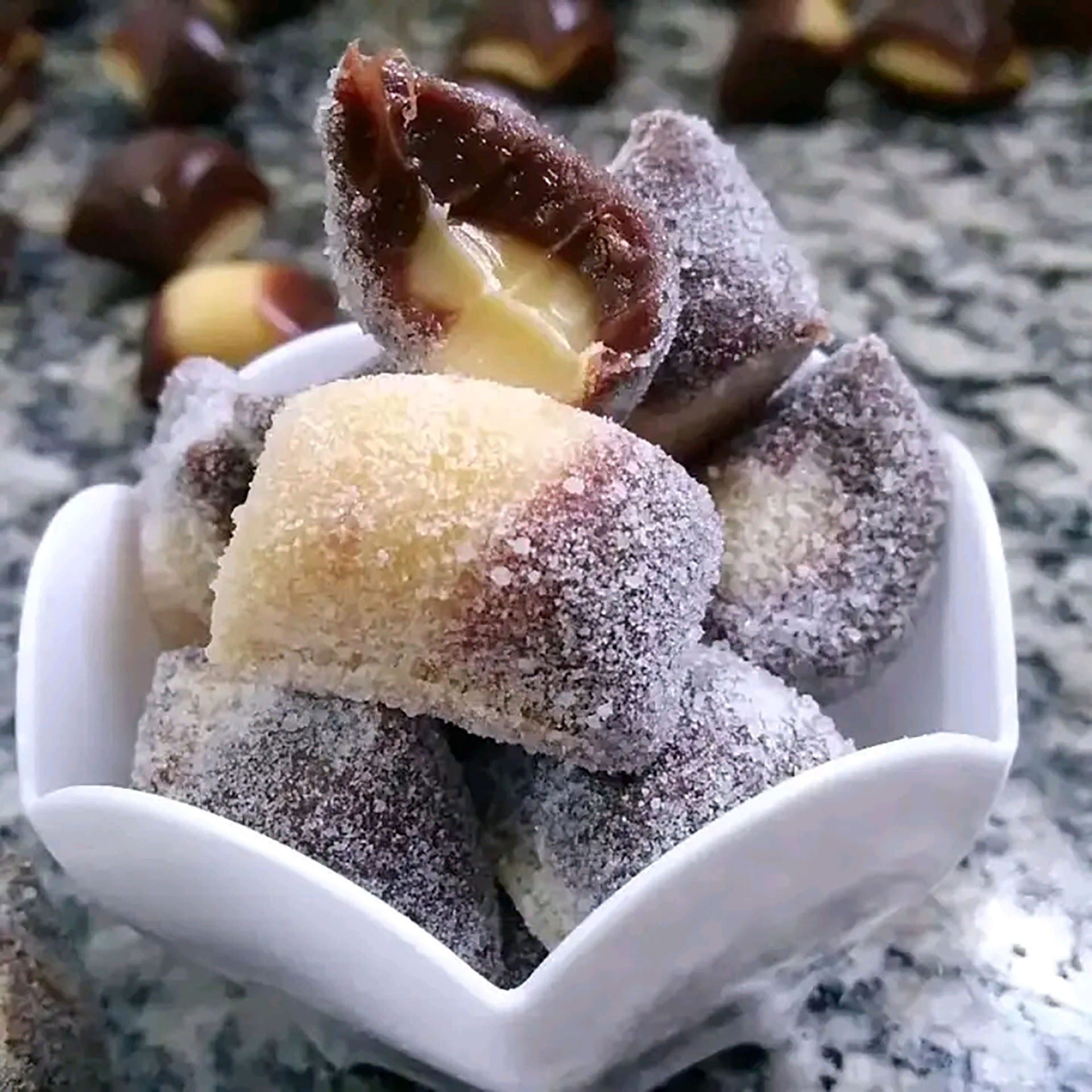 brigadeiro com nozes prepara o cartão