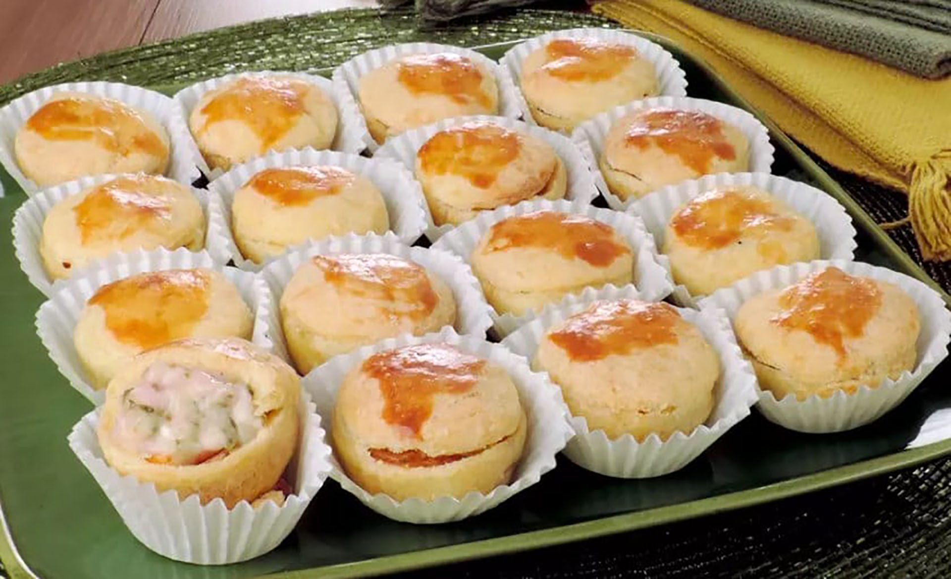 empadinha queijo e presunto prepara o cartão