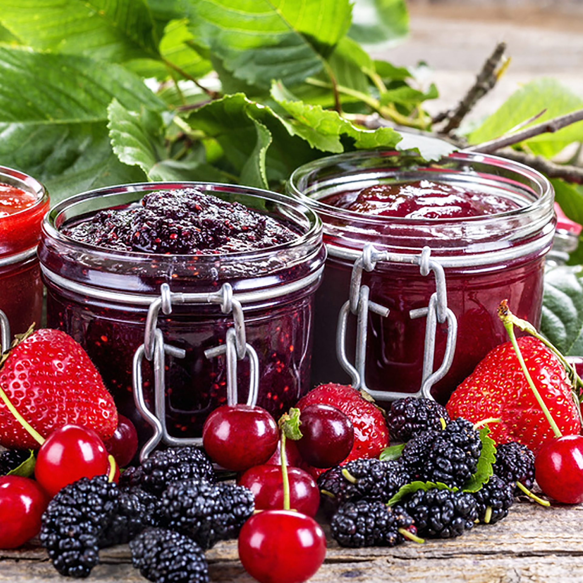 marmelada de frutas vermelhas prepara o cartão