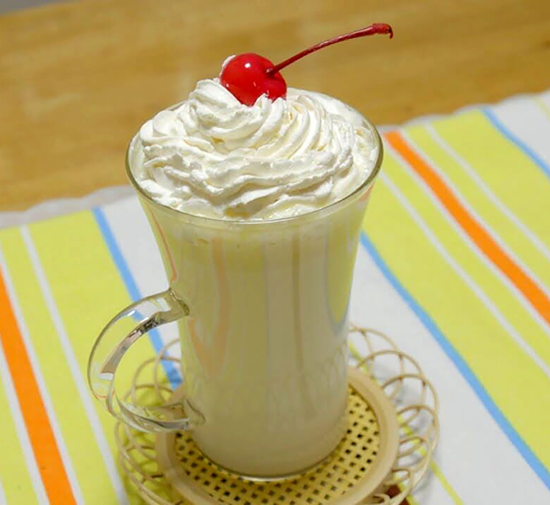 milk-shake de chocolate branco prepara o cartão