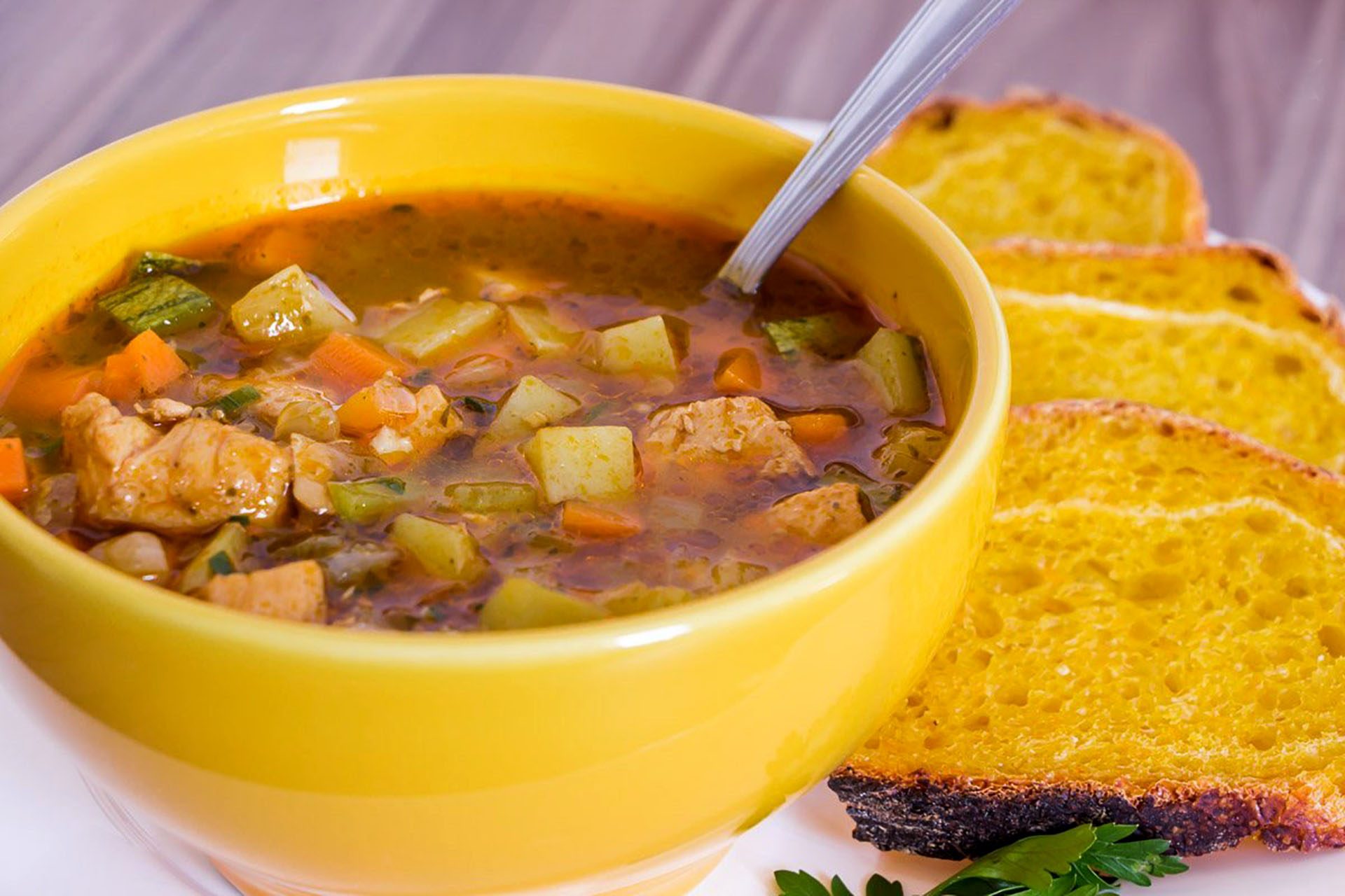 sopa de frango prepara o cartão